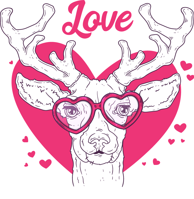 Vinyl teppich tiere hirschliebe - TenStickers