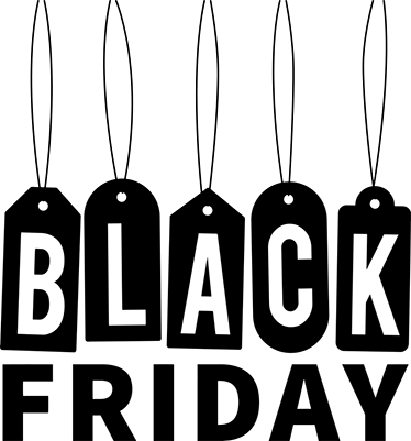 Vinyl teppich black friday schwarz und weiß text - TenStickers