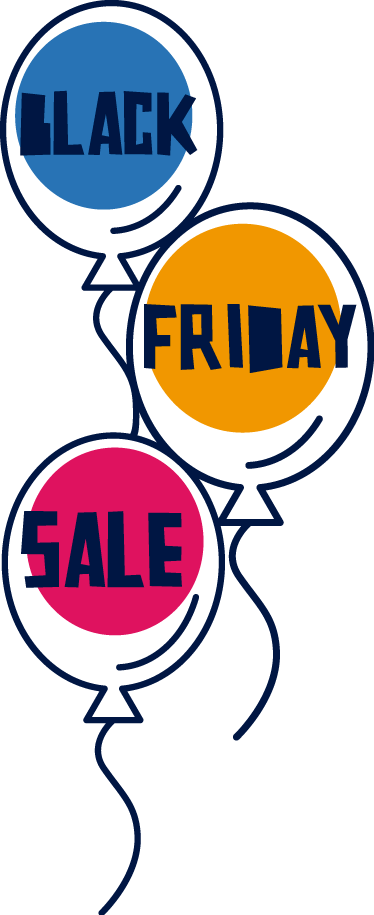 Vinyl teppich black friday bunte luftballons - TenStickers