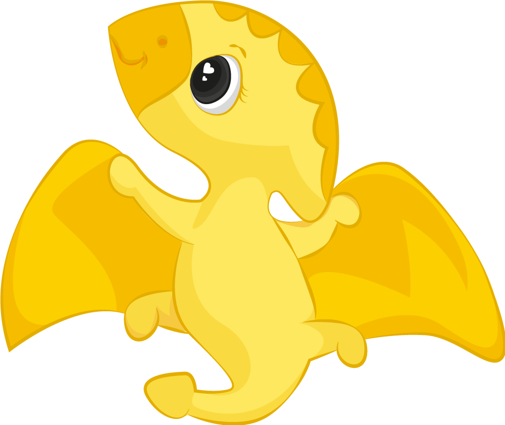 Vinyl teppich tiere fröhlicher gelber drache - TenStickers