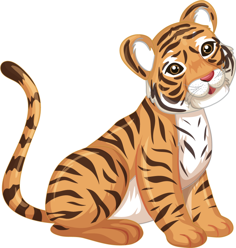 Vinyl teppich tiere verspielter tigerjunge - TenStickers