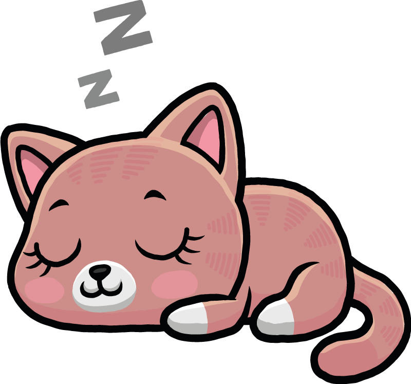 Vinyl teppich tiere schlafende katze illustration - TenStickers