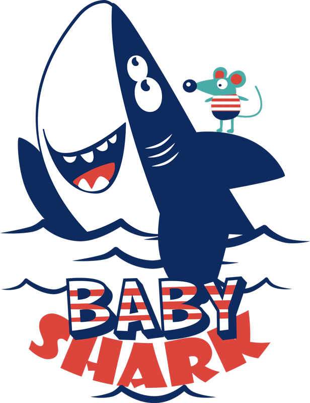 Vinyl teppich tiere fröhlicher hai charakter - TenStickers