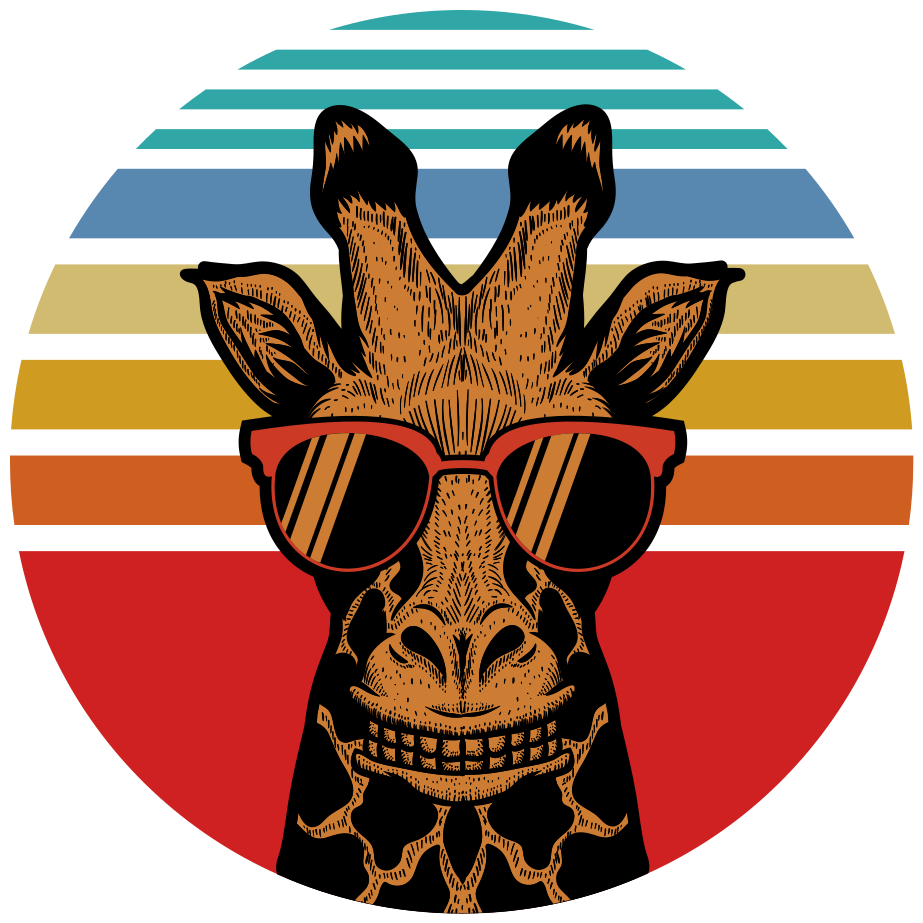 Vinyl teppich tiere coole sonnenbrille giraffe - TenStickers
