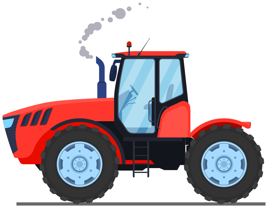 Vinyl teppich tiere roter bauerntraktor - TenStickers