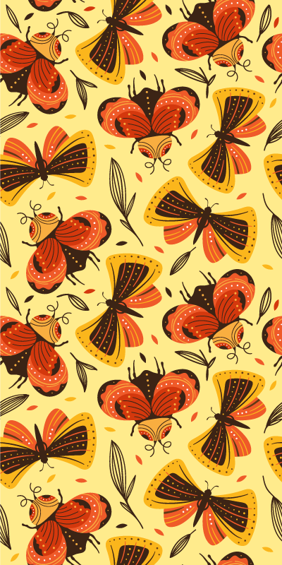Vinyl teppich tiere schmetterling auf blume - TenStickers