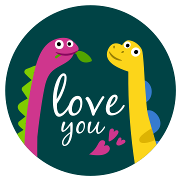 Vinyl teppich tiere liebe zu dinosauriern - TenStickers