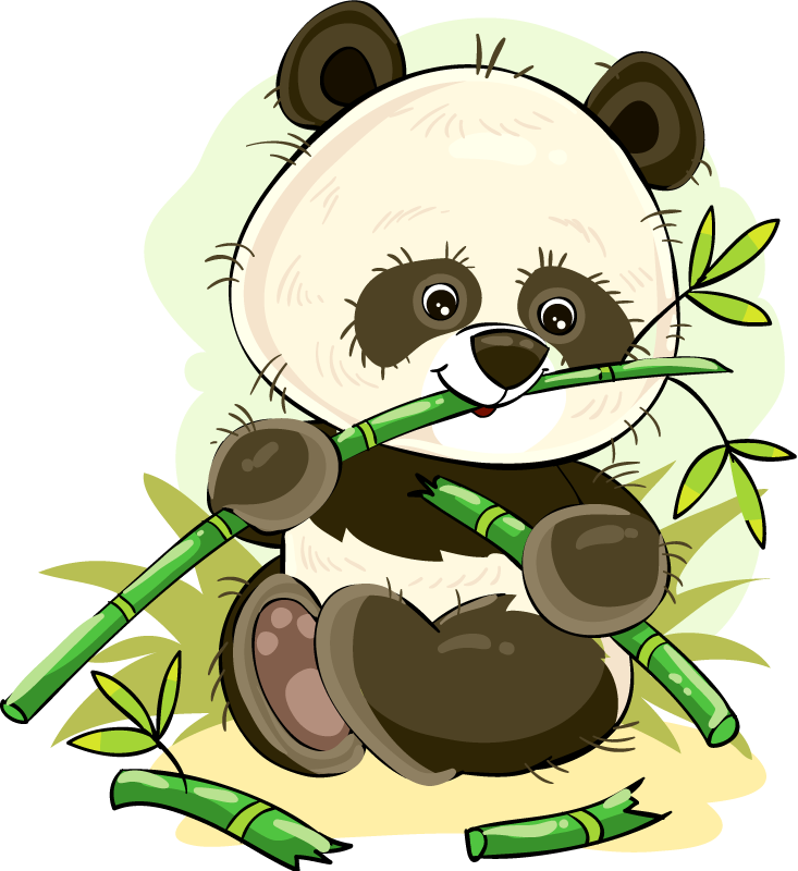 Vinyl teppich tiere mit niedlichen panda-emblemen - TenStickers