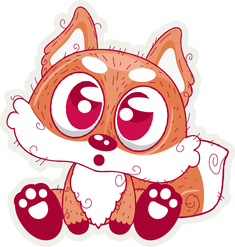Vinyl teppich tiere niedlicher anime fuchs - TenStickers
