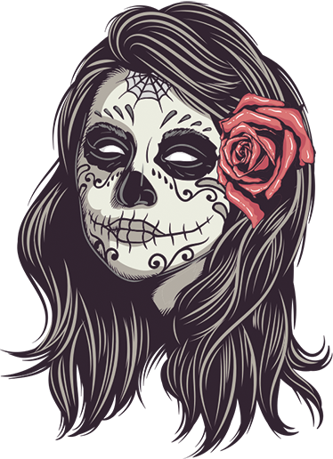 Vinyl teppich halloween totenkopf mädchen - TenStickers