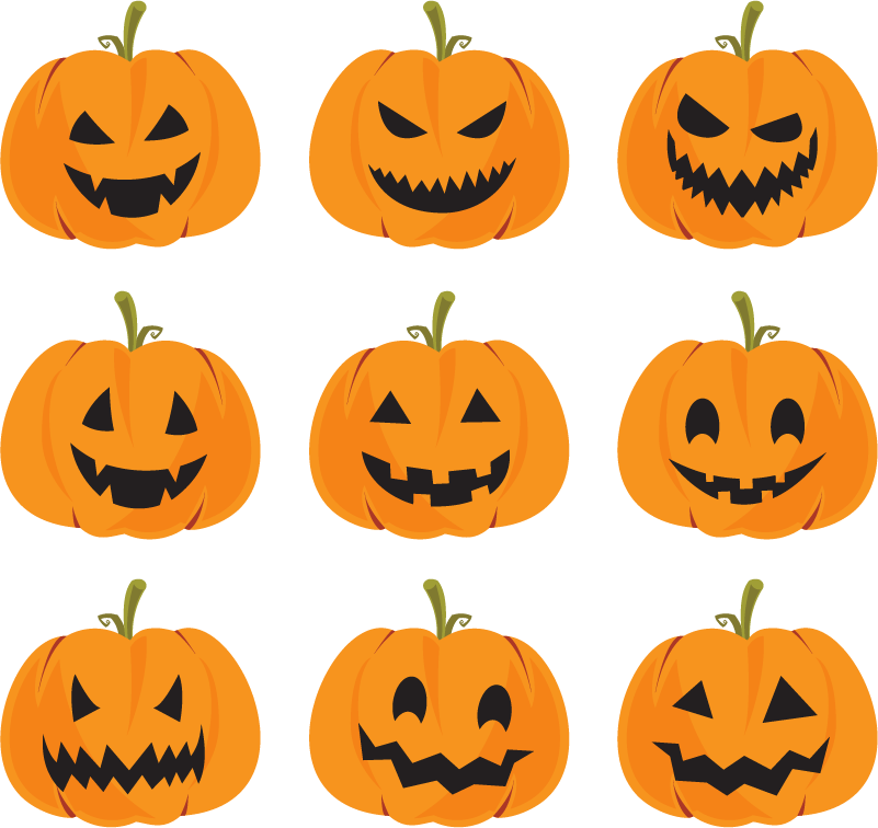 Vinyl teppich halloween kürbisset - TenStickers