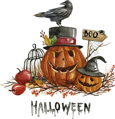 Vinyl teppich halloween mit gruseligen kürbissen - TenStickers