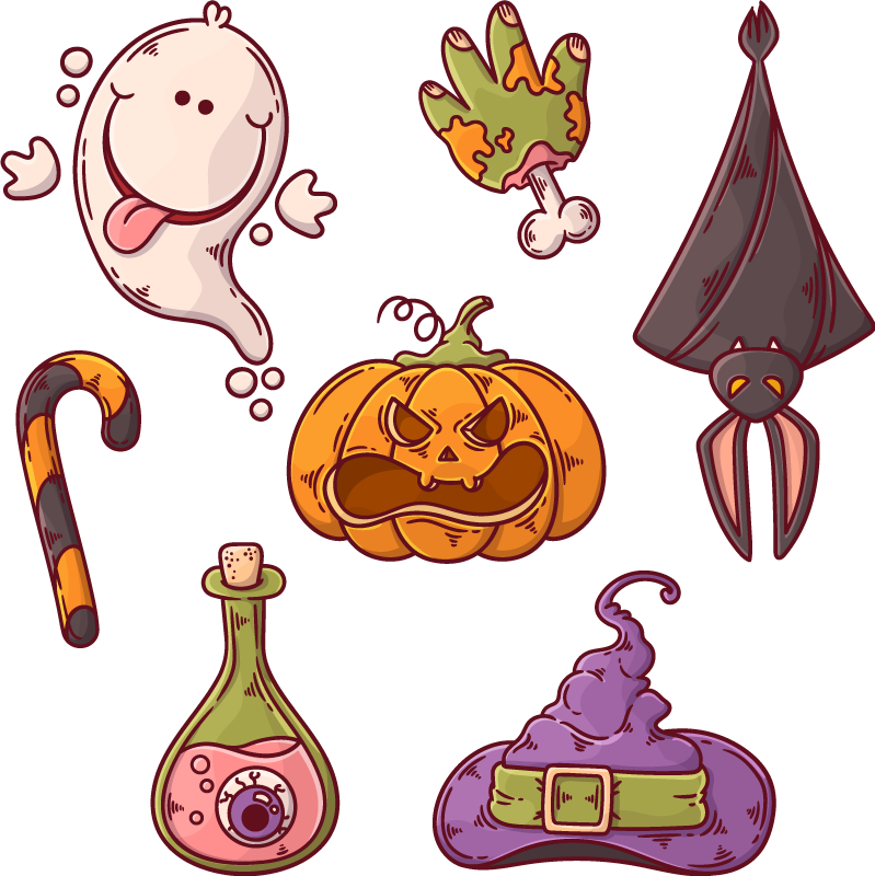 Vinyl teppich halloween figuren - TenStickers
