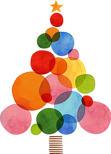 Vinyl teppich weihnachten in buntem aquarell - TenStickers
