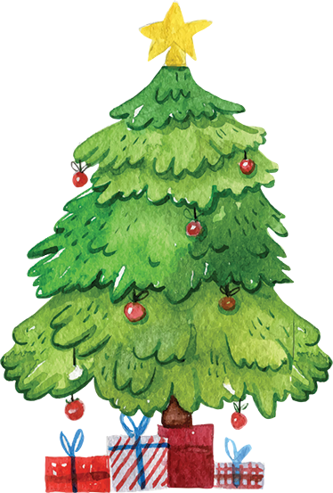 Vinyl teppich weihnachten baum mit geschenken - TenStickers