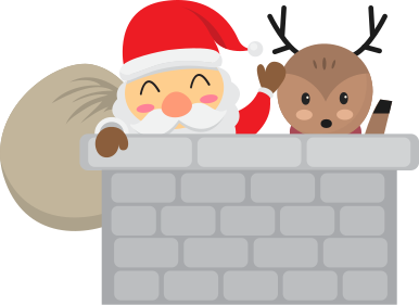 Vinyl teppich weihnachten mit santa und rentieren - TenStickers