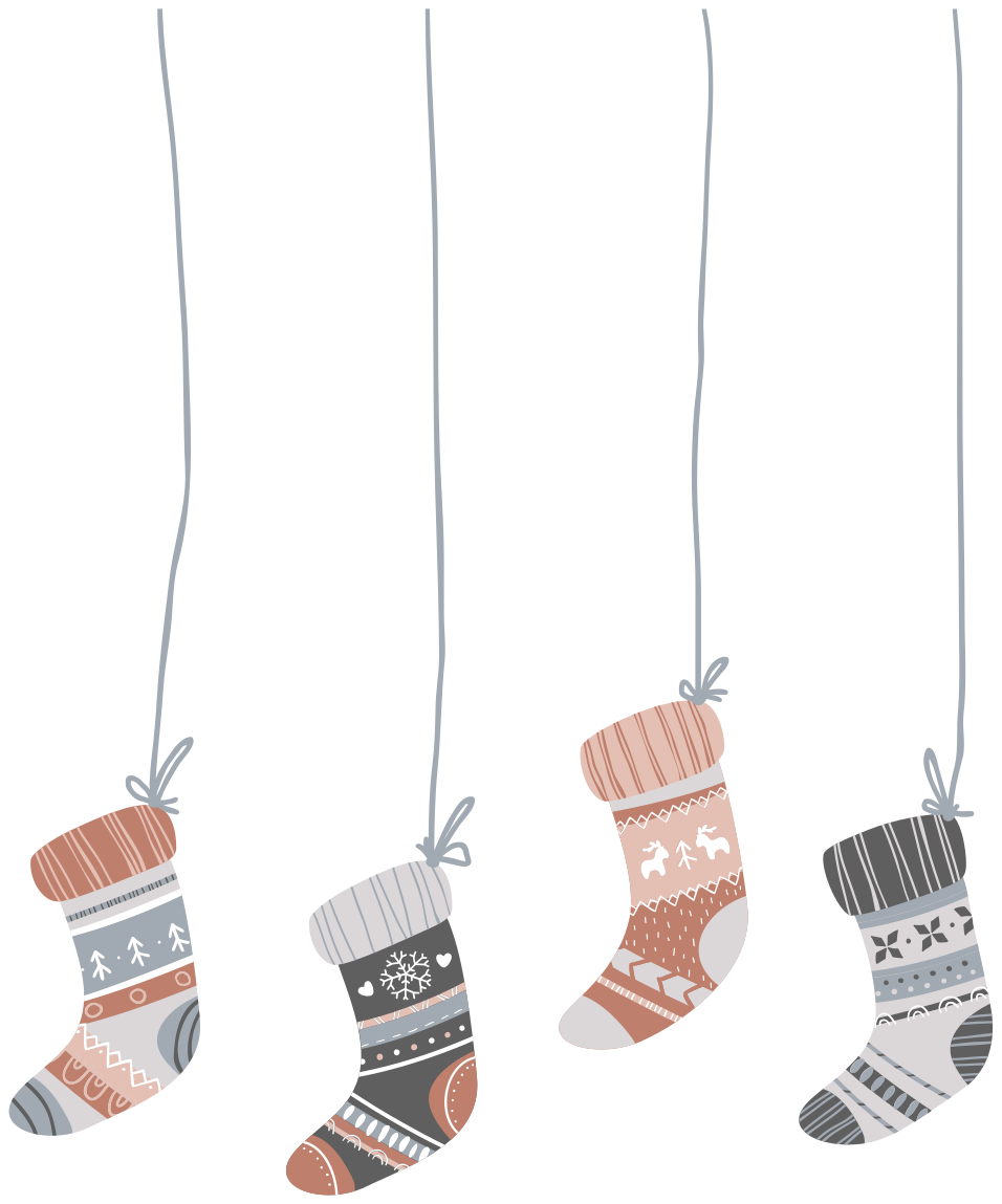 Vinyl teppich weihnachten mit weihnachtssocken - TenStickers