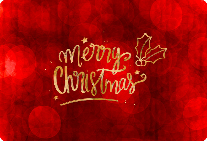 Vinyl teppich weihnachten frohe weihnachten in rot - TenStickers