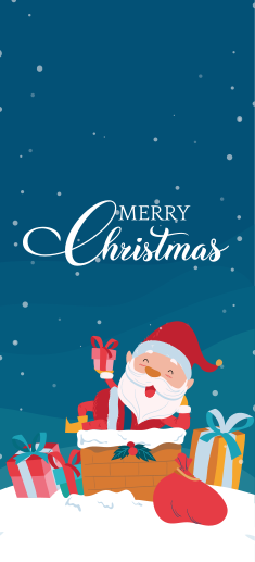 Vinyl teppich weihnachten frohe weihnachten mit santa claus - TenStickers