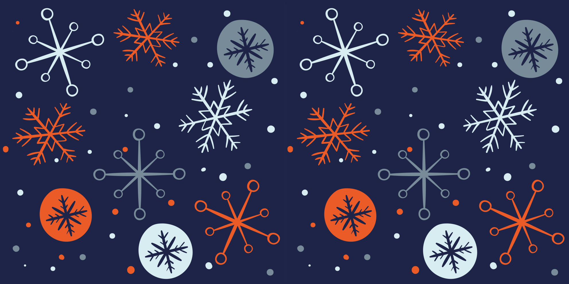 Vinyl teppich weihnachten blaue und orange schneeflocken - TenStickers