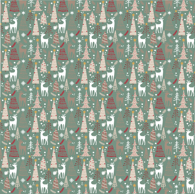 Vinyl teppich weihnachten mit weihnachtswald muster - TenStickers
