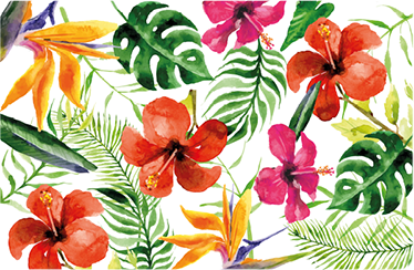 Vinyl teppich blumen bunte monstera - TenStickers