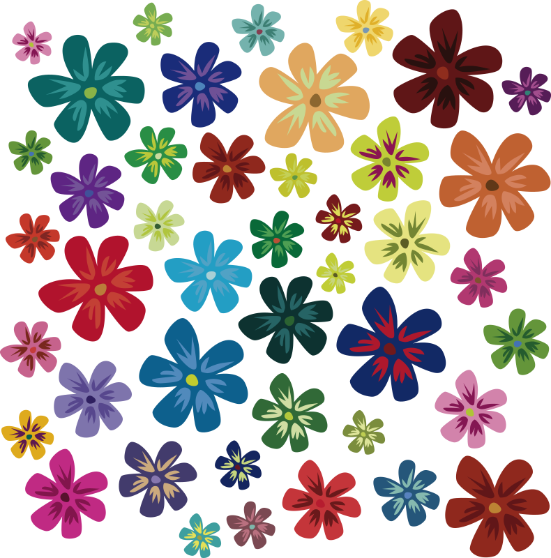 Vinyl teppich blumen in bunten farben - TenStickers