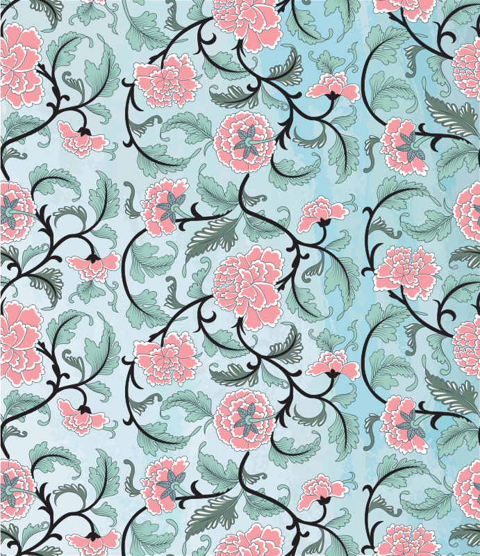 Vinyl teppich blumen japanische blumen fensterfolie - TenStickers