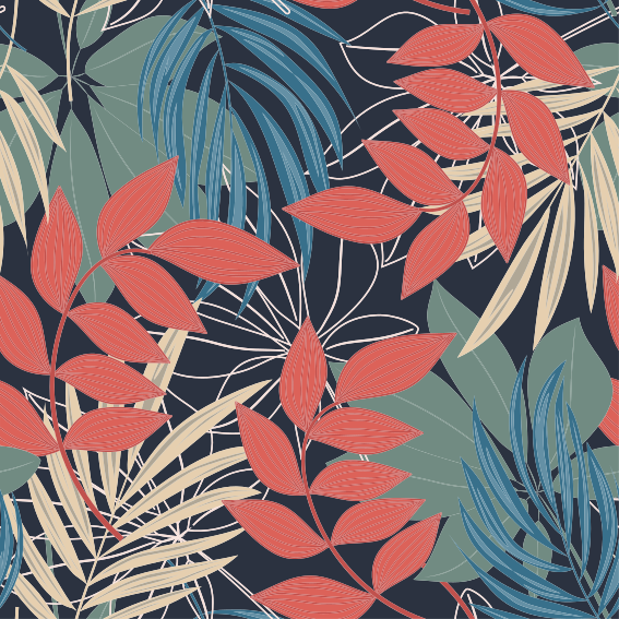 Vinyl teppich blumen modernes elegantes flora muster - TenStickers