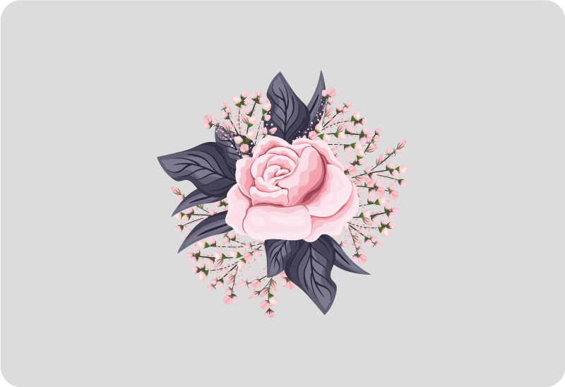 Vinyl teppich blumen mit traumhaftem design in pink - TenStickers
