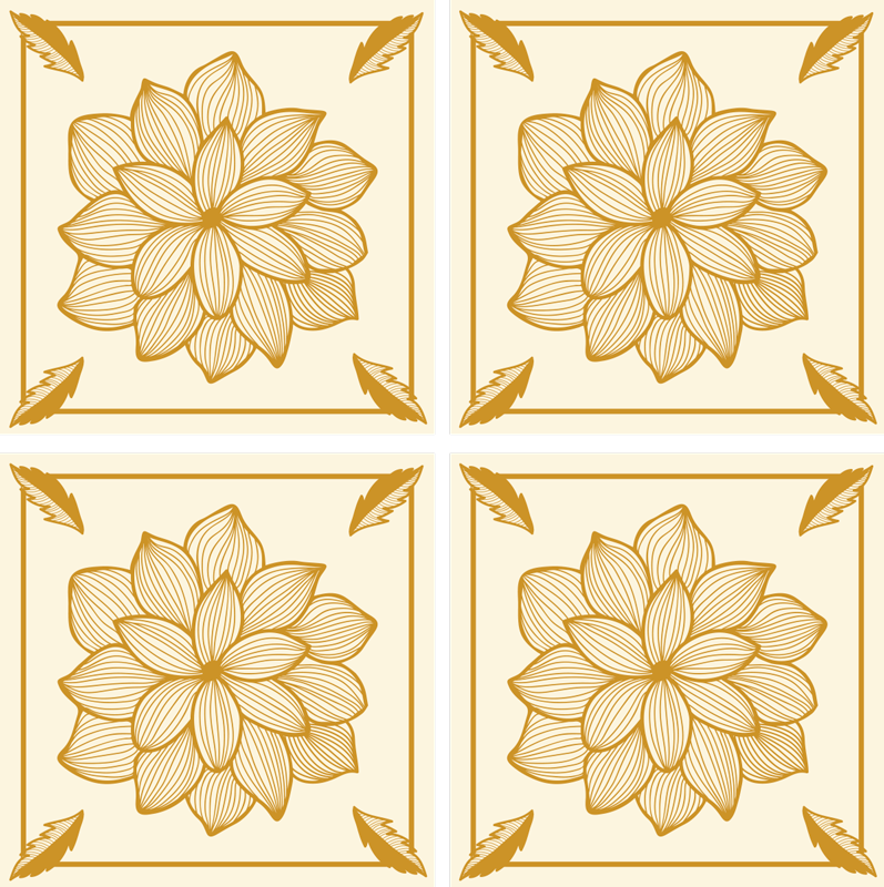 Vinyl teppich blumen floral bandana paisley fliese - TenStickers