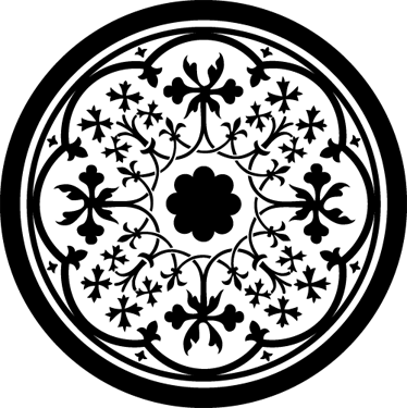 Vinyl teppich blumen gothic rosette - TenStickers