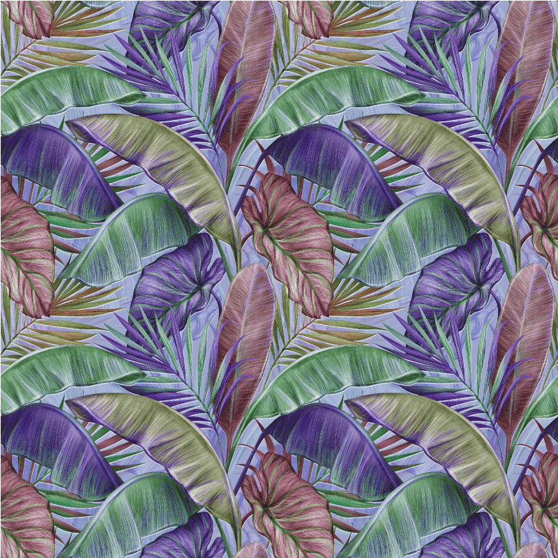 Vinyl teppich blumen mit lila blattdesign - TenStickers