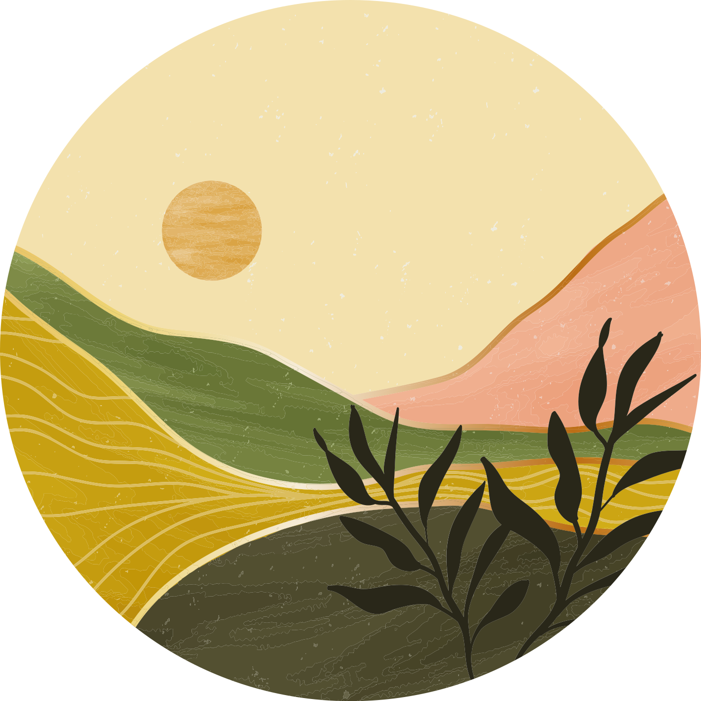 Vinyl teppich blumen ruhige landschaftsszene - TenStickers