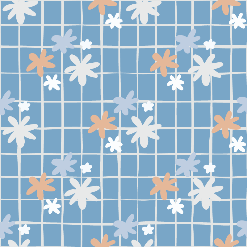 Vinyl teppich blumen mit floraler elementillustration - TenStickers