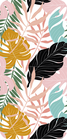 Vinyl teppich blumen bunt abstraktes blumenmuster - TenStickers