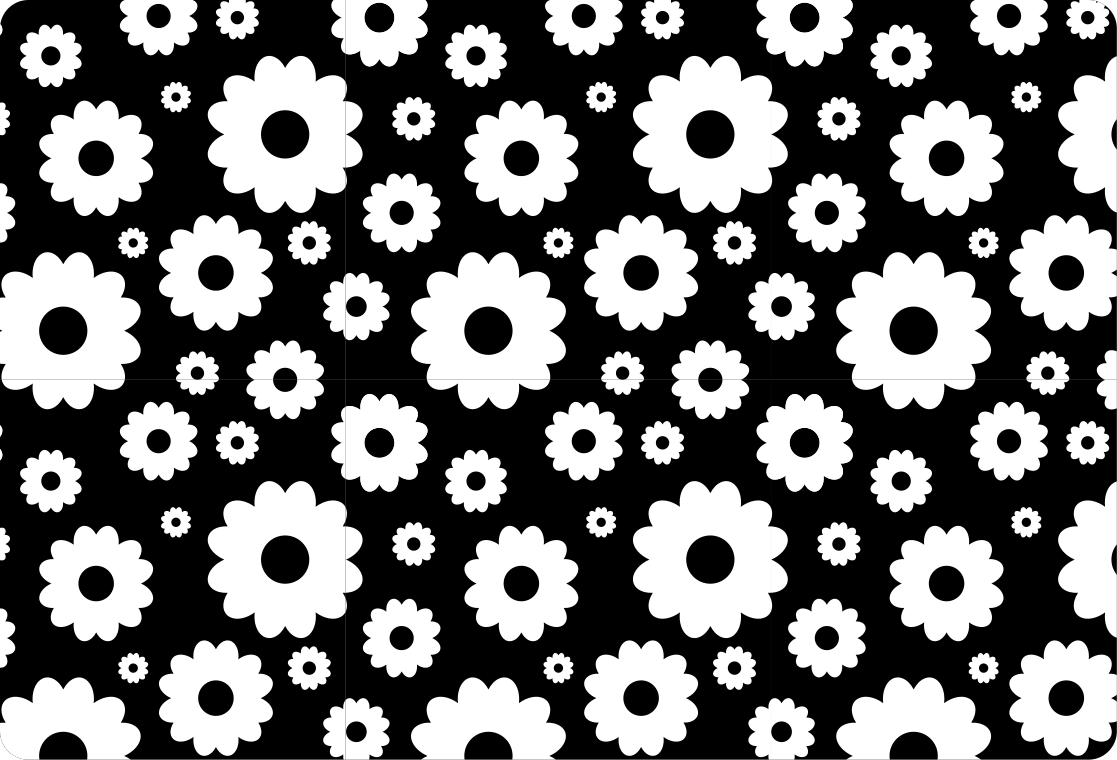 Vinyl teppich blumen in schwarz-weiß gänseblümchen - TenStickers