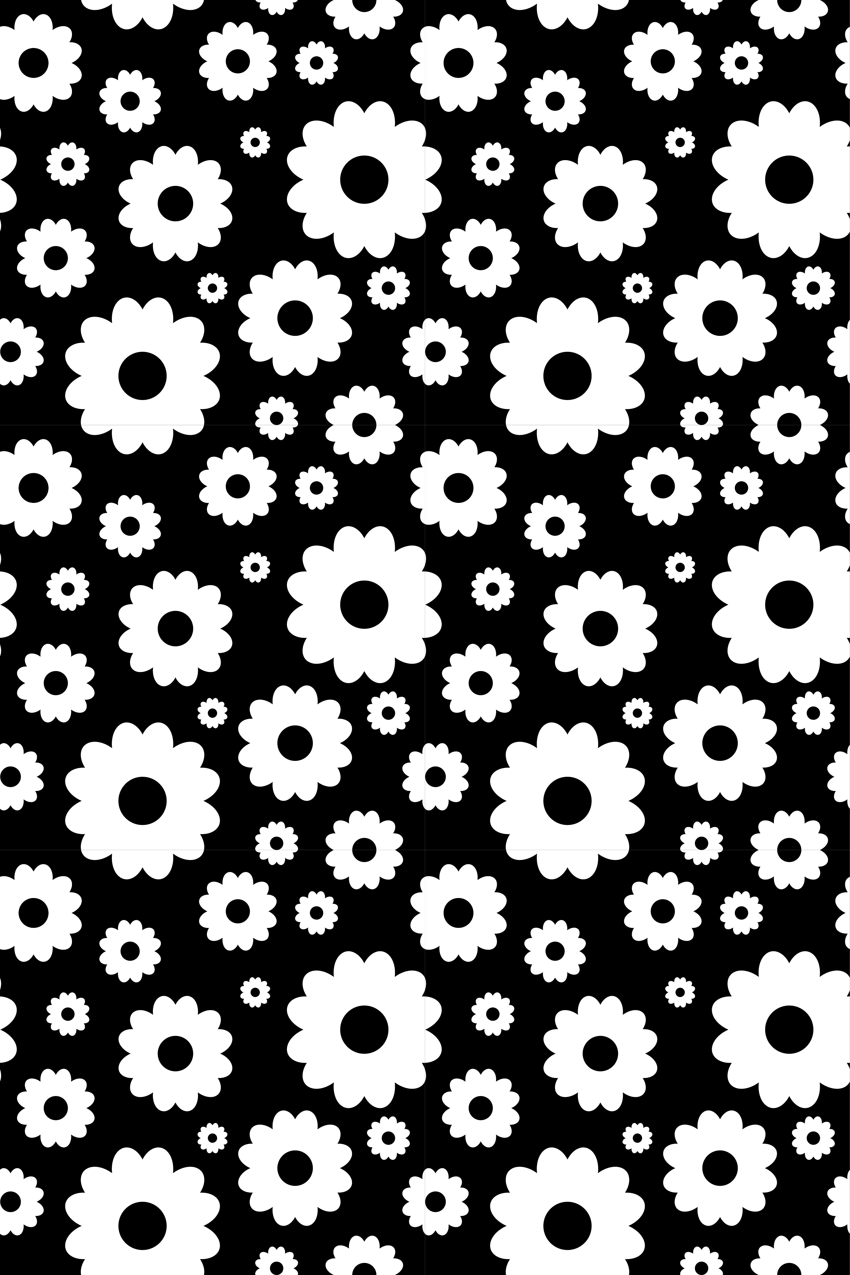 Vinyl teppich blumen in schwarzweiß gänseblümchen - TenStickers