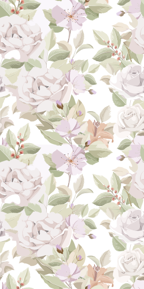 Vinyl teppich blumen elegantes nahtloses muster - TenStickers