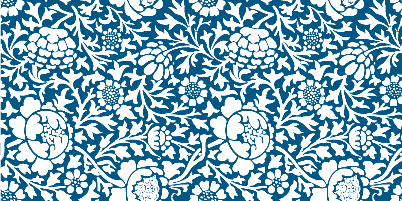 Vinyl teppich blumen marineblaue flora - TenStickers