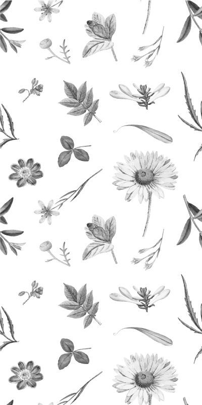 Vinyl teppich blumen graue sprungblumen - TenStickers