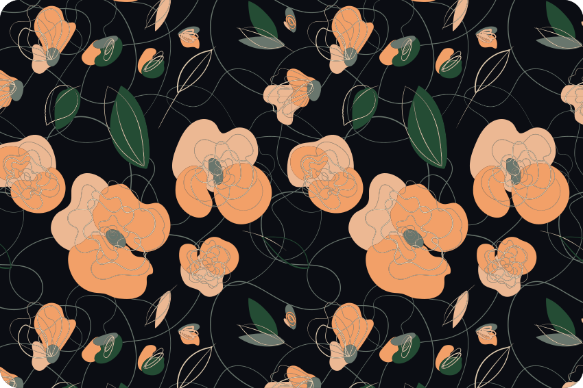 Vinyl teppich blumen mit dunklem lebhaften muster - TenStickers