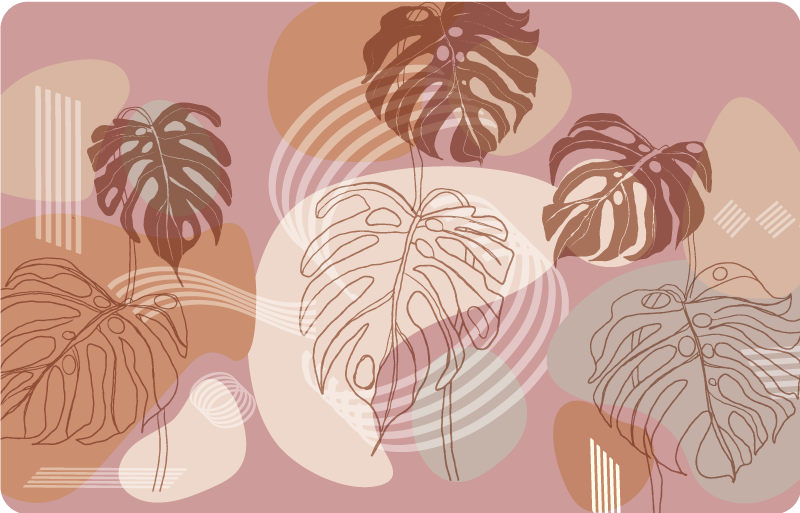 Vinyl teppich blumen mit durchgehendem blattmuster - TenStickers