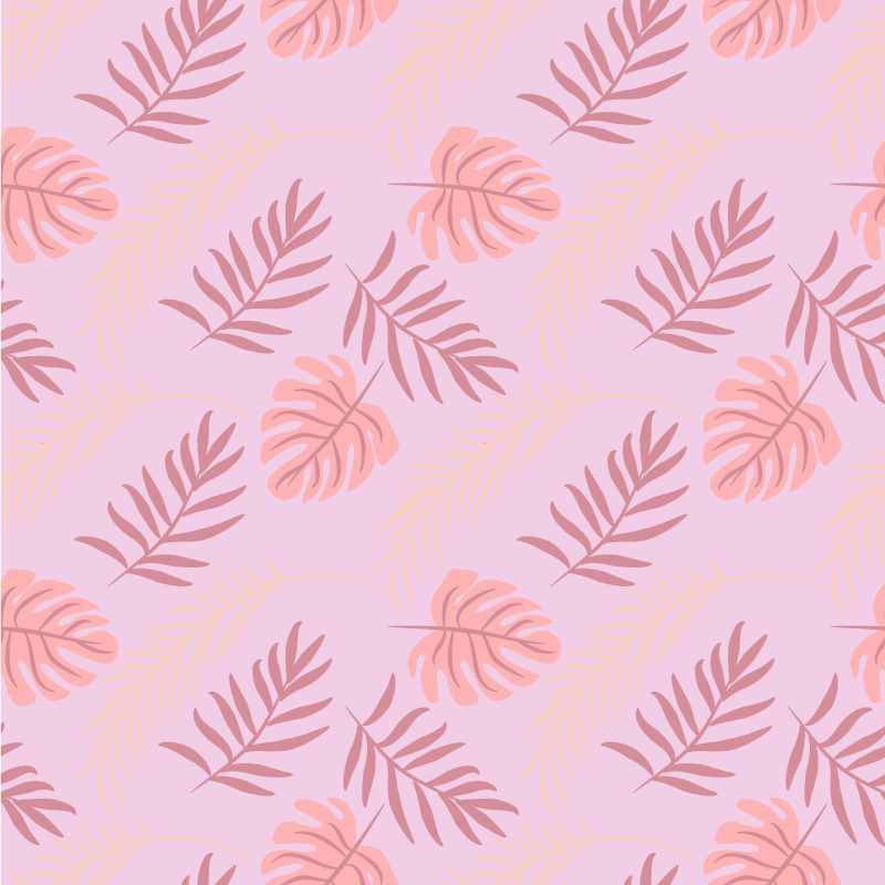 Vinyl teppich blumen im pinken tropischen blätterdesign - TenStickers
