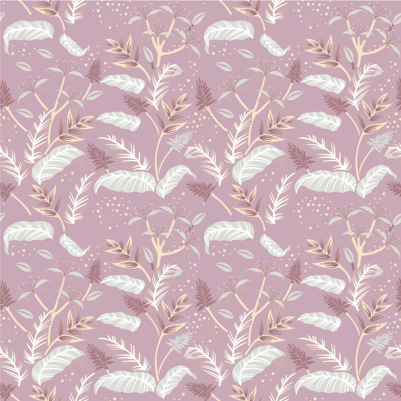 Vinyl teppich blumen im vintage pink blattdesign - TenStickers