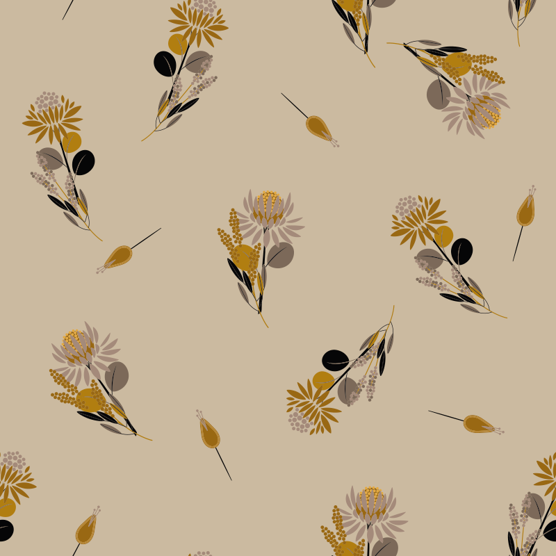 Vinyl teppich esszimmer mit vintage blumen - TenStickers