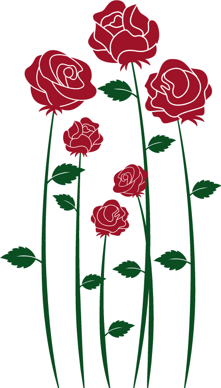 Vinyl teppich esszimmer rote rosen - TenStickers