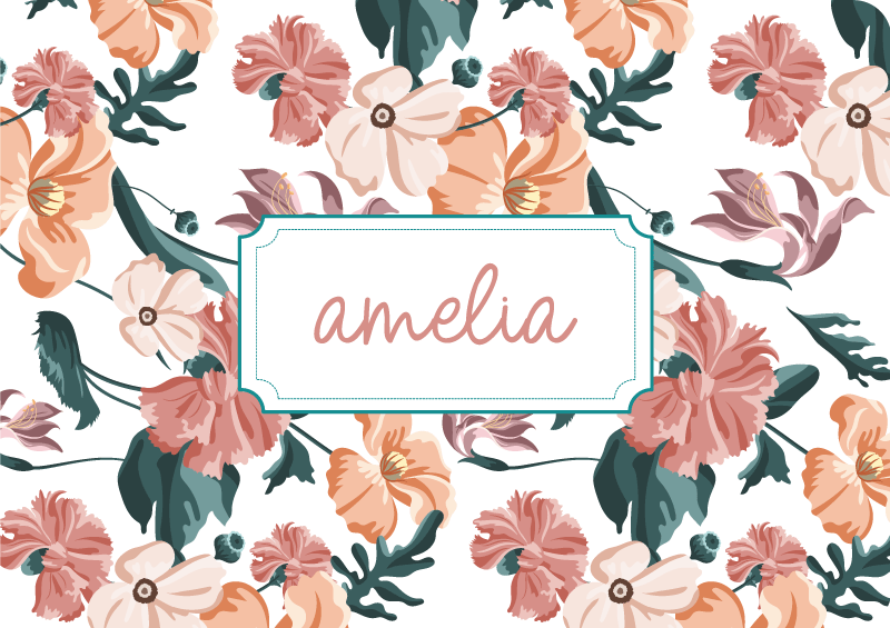 Vinyl teppich blumen mit schönem pastellblumenmuster - TenStickers