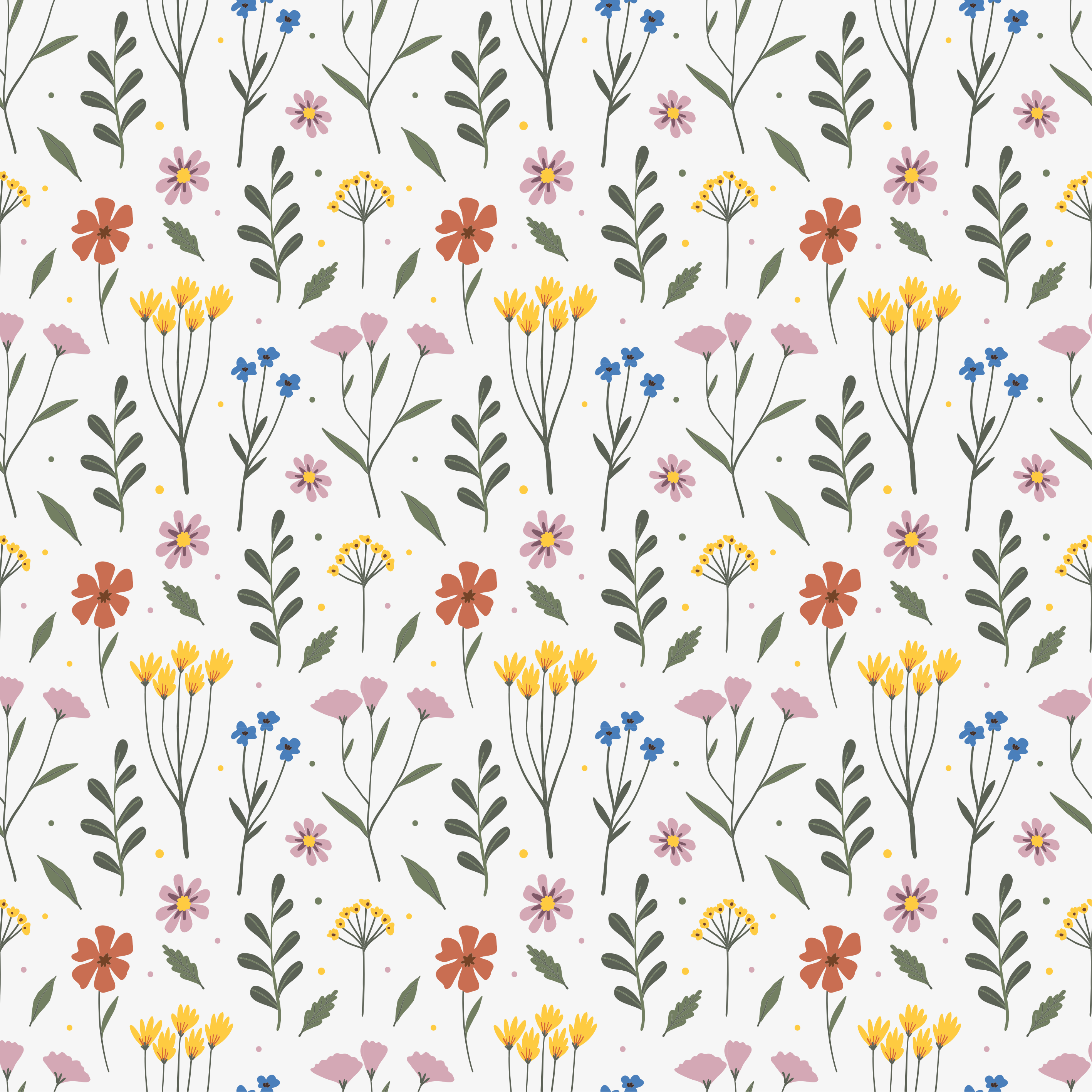 Vinyl teppich blumen mit buntem gartenmuster - TenStickers