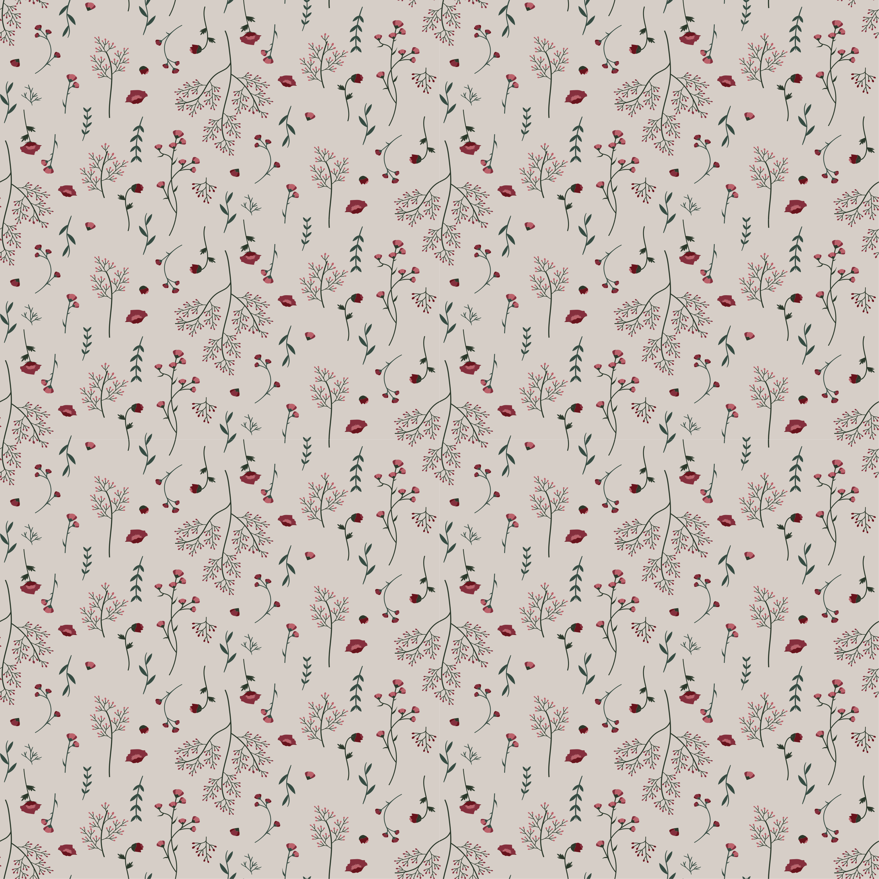 Vinyl teppich blumen im minimalistischen roten design - TenStickers